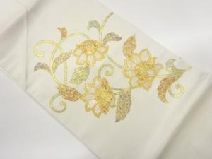 螺鈿金彩花唐草模様名古屋帯